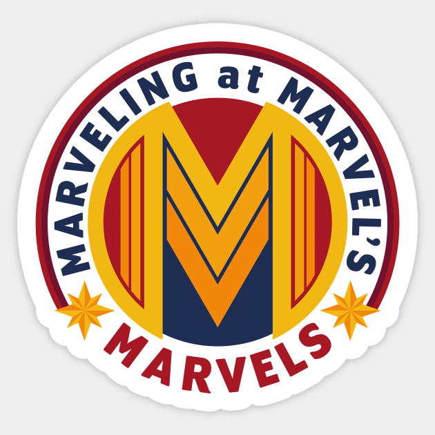 Marveling Logo: Cosmic Captain Sticker by Marveling At Marvel's Marvels